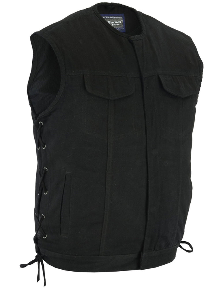 Black Club Style Single Panel Laced Vest