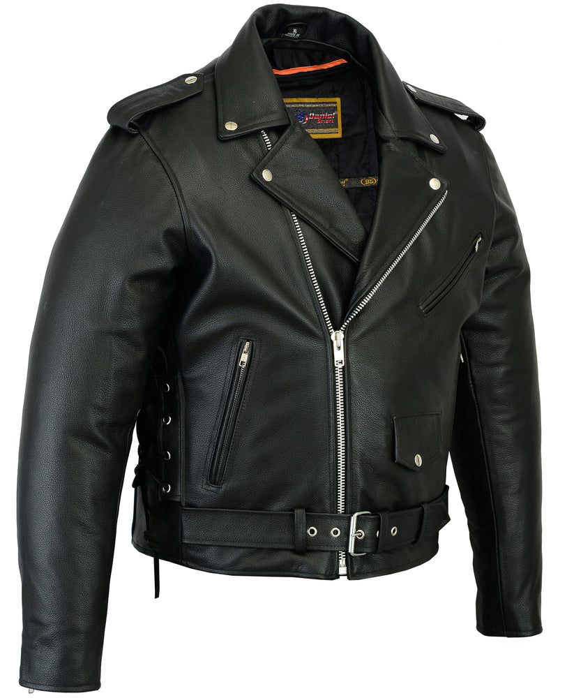 Black Classic M/C Style Leather Vest