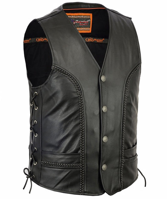 Leather Braided Vest
